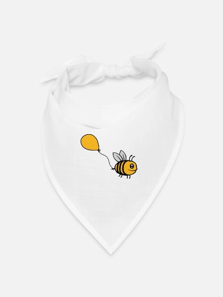 Glückliche Luftballon Biene Comic - Bandana Dreieckstuch - Weiß