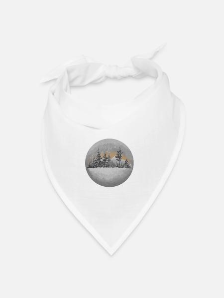 Schneelandschaften, die an Winter und Weihnachten erinnern. - Bandana Dreieckstuch - Weiß