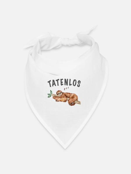 Tatenlos Faultier Lustige Sprüche - Bandana Dreieckstuch - Weiß