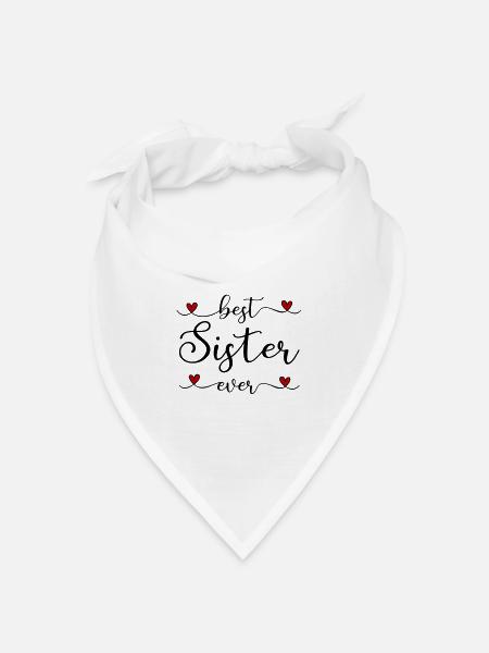 Beste Schwester - Bandana Dreieckstuch - Weiß