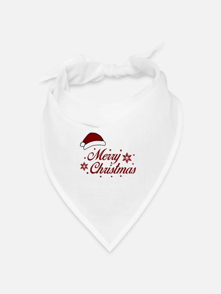 Merry Christmas - Bandana Dreieckstuch - Weiß