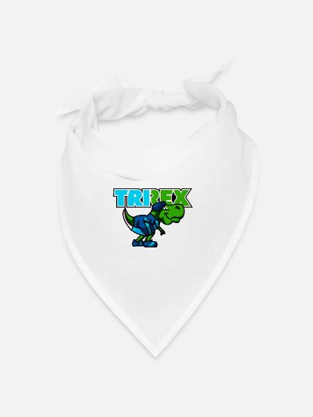TRI REX ist der Triathlon Dinosaurier - Bandana Dreieckstuch - Weiß