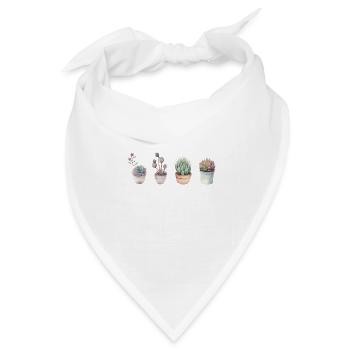 Sukkulenten für Pflanzenliebhaber - Bandana Dreieckstuch - Weiß - Vorne