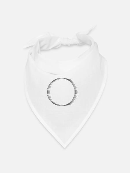 Kreismuster - Bandana Dreieckstuch - Weiß