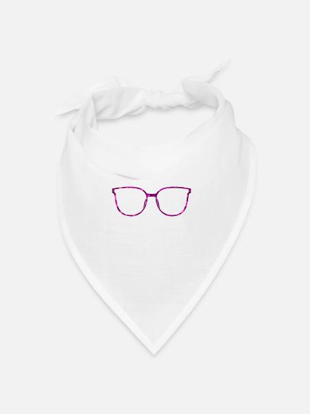 Brille Cateye perlmutt farbig (Farben änderbar) - Bandana Dreieckstuch - Weiß