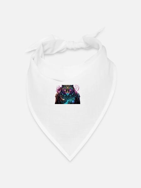 cybercat - Bandana Dreieckstuch - Weiß