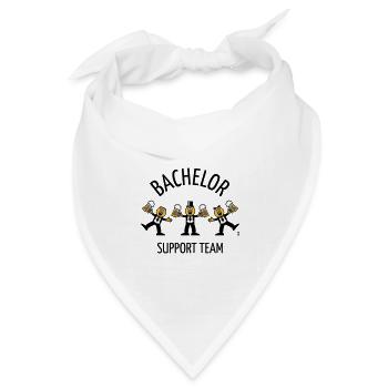 Bachelor Support Team (Karikatur / Tanz / B) - Bandana Dreieckstuch - Weiß - Vorne