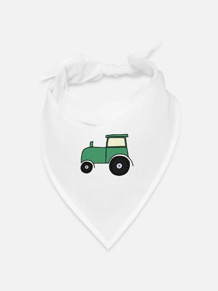 Gezeichneter Traktor - Bandana Dreieckstuch - Weiß