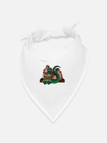 Drachen-Lesung - Bandana Dreieckstuch - Weiß