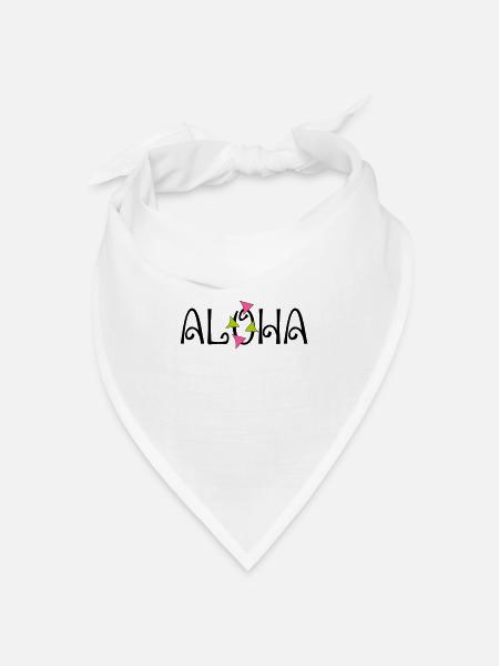 ALOHA - Bandana Dreieckstuch - Weiß