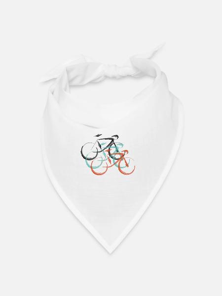 Rennrad Skizze - Bandana Dreieckstuch - Weiß