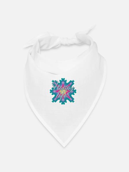 Happy life - feeling happy - Bandana Dreieckstuch - Weiß