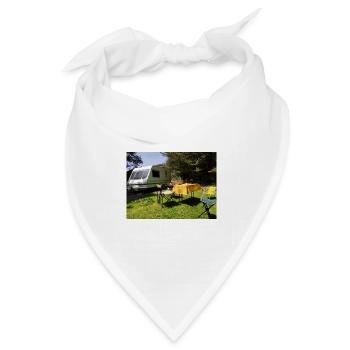 Wohnwagen in der Sonne - Bandana Dreieckstuch - Weiß - Vorne
