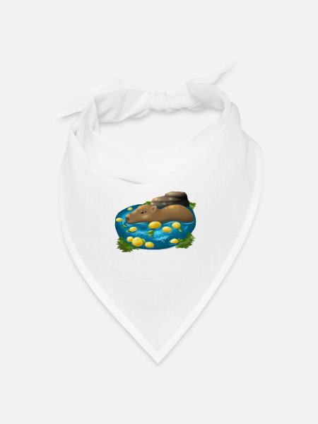 Capybara - Bandana Dreieckstuch - Weiß