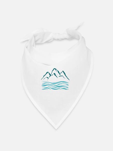 Bekleidung und Accessoires mit Bergblick - Bandana Dreieckstuch - Weiß