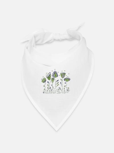 Blumen - Bandana Dreieckstuch - Weiß