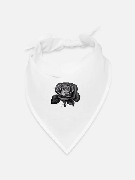 Rose in schwarz weiß Blüte Blume Schönheit Natur - Bandana Dreieckstuch - Weiß