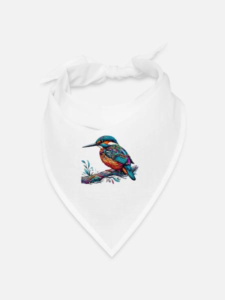 Eisvogel - Bandana Dreieckstuch - Weiß