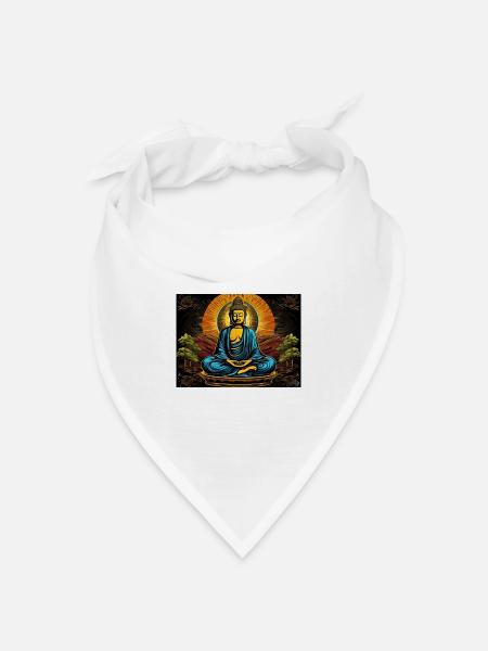 Buddha - Bandana Dreieckstuch - Weiß