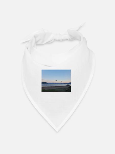 Urlaub, Strand, Meer, Sonne, Sonnenuntergang - Bandana Dreieckstuch - Weiß