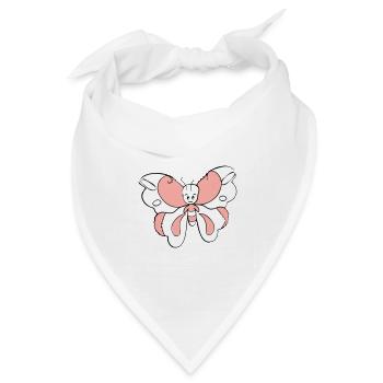 bunter Schmetterling > Vectorgraphic - Bandana Dreieckstuch - Weiß - Vorne