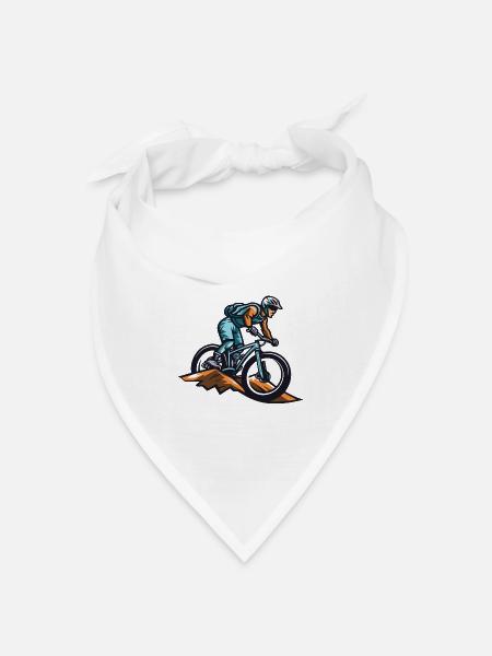 Mountainbiker Sport Mountainbike - Bandana Dreieckstuch - Weiß