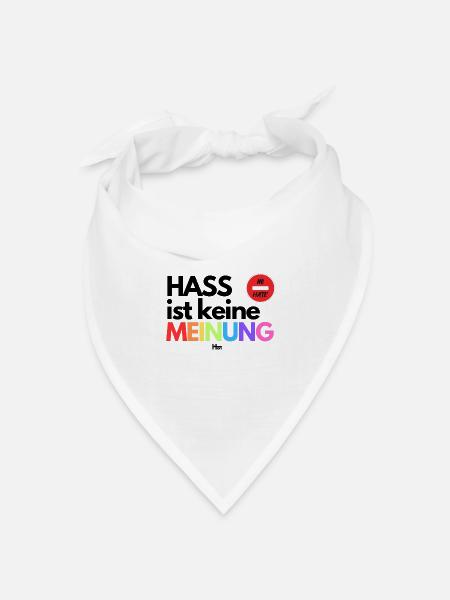 HASS ist keine MEI Facebook Post - Bandana Dreieckstuch - Weiß