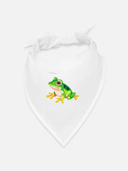 Frosch - Bandana Dreieckstuch - Weiß