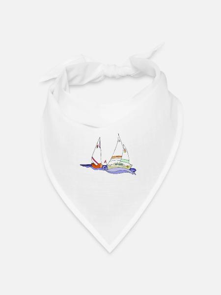 Segelboote - Bandana Dreieckstuch - Weiß
