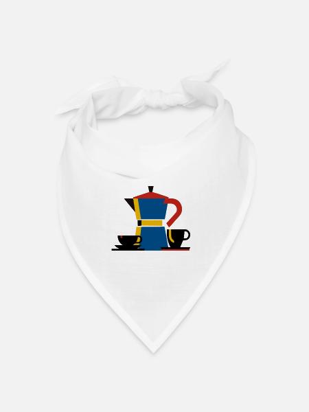 bauhaus minimalismus design bialetti kaffe - Bandana Dreieckstuch - Weiß