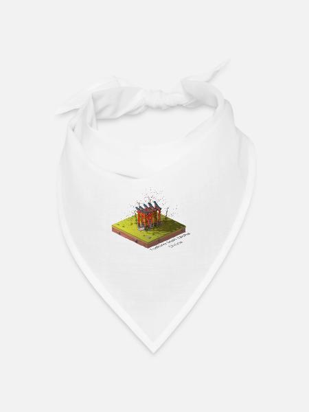 Geometrisches Low-Poly Fushimi Inari-taisha - Bandana Dreieckstuch - Weiß