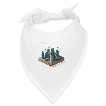 Geometrisches Low-Poly - Bandana Dreieckstuch - Weiß - Vorne
