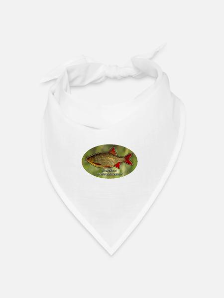 Eine Rotfeder mit grünem Hintergrund - Bandana Dreieckstuch - Weiß