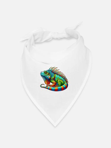 Leguan - Bandana Dreieckstuch - Weiß