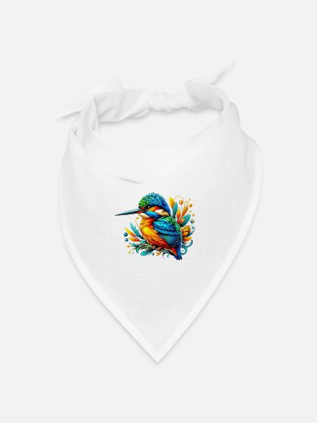Eisvogel - Bandana Dreieckstuch - Weiß