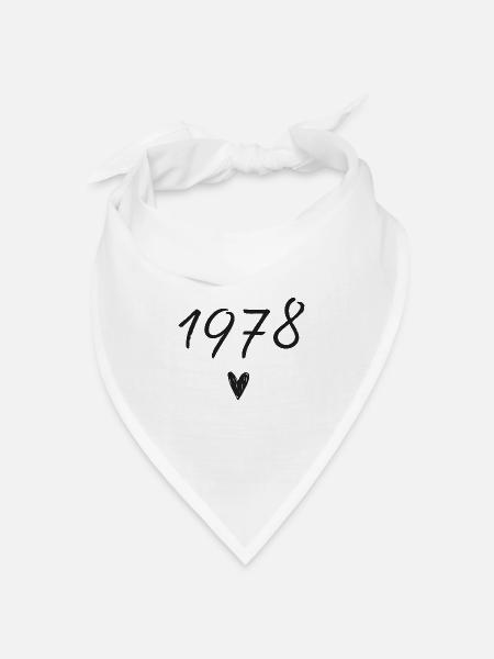 Herzjubiläum 1978 - Bandana Dreieckstuch - Weiß