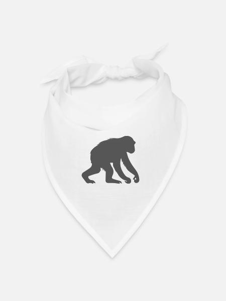 affe - Bandana Dreieckstuch - Weiß