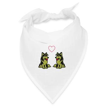 dog comic hund love - Bandana Dreieckstuch - Weiß - Vorne