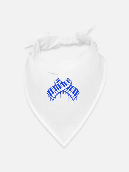 Graffiti Tropfen Klavier Tasten DJ Musikinstrument - Bandana Dreieckstuch - Weiß