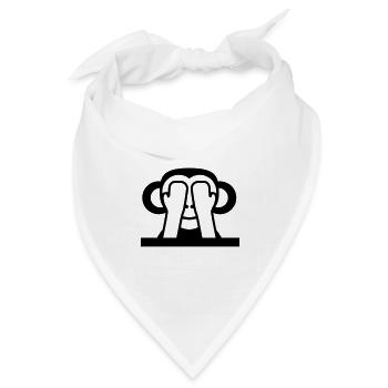 3 Weise Affen Nichts Sehen Hält Augen Zu Versteckt - Bandana Dreieckstuch - Weiß - Vorne
