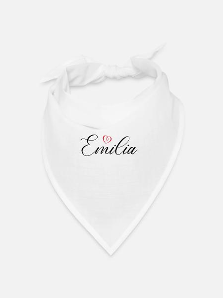emilia name herz - Bandana Dreieckstuch - Weiß