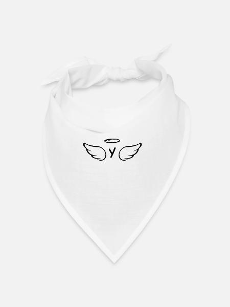 Buchstaben- und Engelsflügel - Bandana Dreieckstuch - Weiß