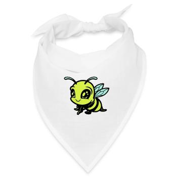 biene hummel comic - Bandana Dreieckstuch - Weiß - Vorne