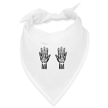 skelett hände 01 - Bandana Dreieckstuch - Weiß - Vorne
