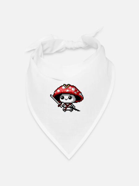 8bit Pilz-Samurai - Bandana Dreieckstuch - Weiß