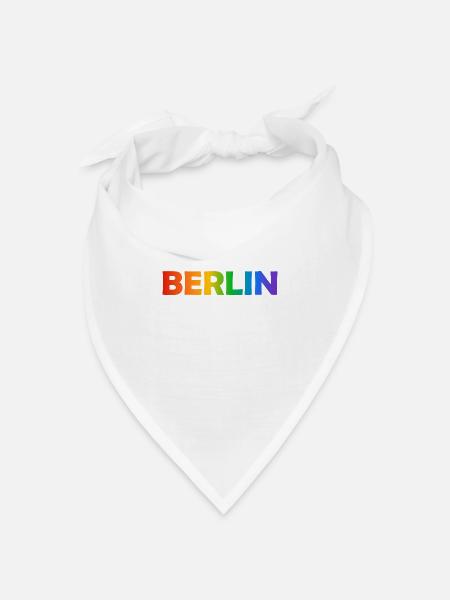 Berliner Regenbogen Text - Bandana Dreieckstuch - Weiß