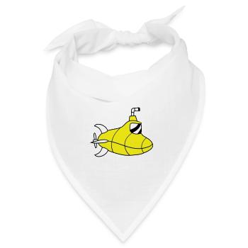 U-Boot Unterseeboot Tauchgang Tauchboot Kapitän - Bandana Dreieckstuch - Weiß - Vorne