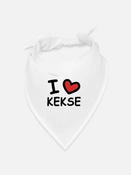 I Love Kekse - Bandana Dreieckstuch - Weiß