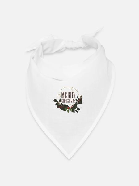 Merry Christmas 1 - Bandana Dreieckstuch - Weiß