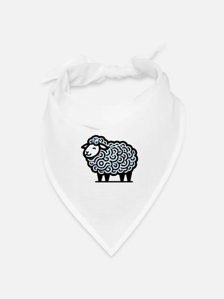 Schaf - Bandana Dreieckstuch - Weiß